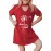 Red Dandelion Letters Print Keyhole Front T Shirt Dress