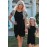 Black Leopard Striped Splicing Twist Knot Kids Dress