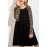 Black Leopard Patchwork Girl's Long Sleeve Dress