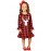 Girls Plaid Reindeer Graphic Ruffled Dress