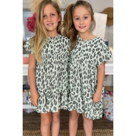 Little Girl Leopard Ruffle Dress