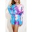 Purple Long Sleeve Elastic Waist Tie-dye Girl's Romper