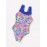 Multicolored Little Girls’ Flower Print One Piece Swimsuit