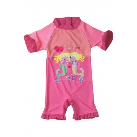 Pink Little Mermaid Princess Cute Girls Swimsuit