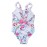 Plunge V Back Floral Pattern Maillot for Kid Girls