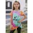 Orange Dandelion Butterfly Tie-dye Twisted Little Girl Top