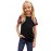 Black Plaid Raglan Sleeves Girls’ Tee