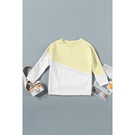 Apricot Color Block Long Sleeve Kid's Top