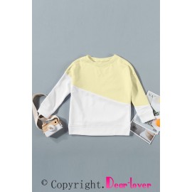 Apricot Color Block Long Sleeve Kid's Top