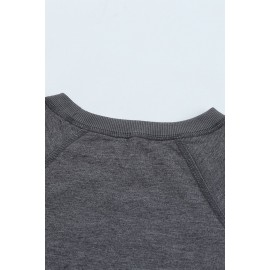 Gray Raglan Sleeve Pullover Kids Sweatshirt