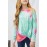 Green Tie Dyed Twist Knot Girl's Long Sleeve Top