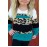Girl's Turquoise Leopard Knitted Sweater